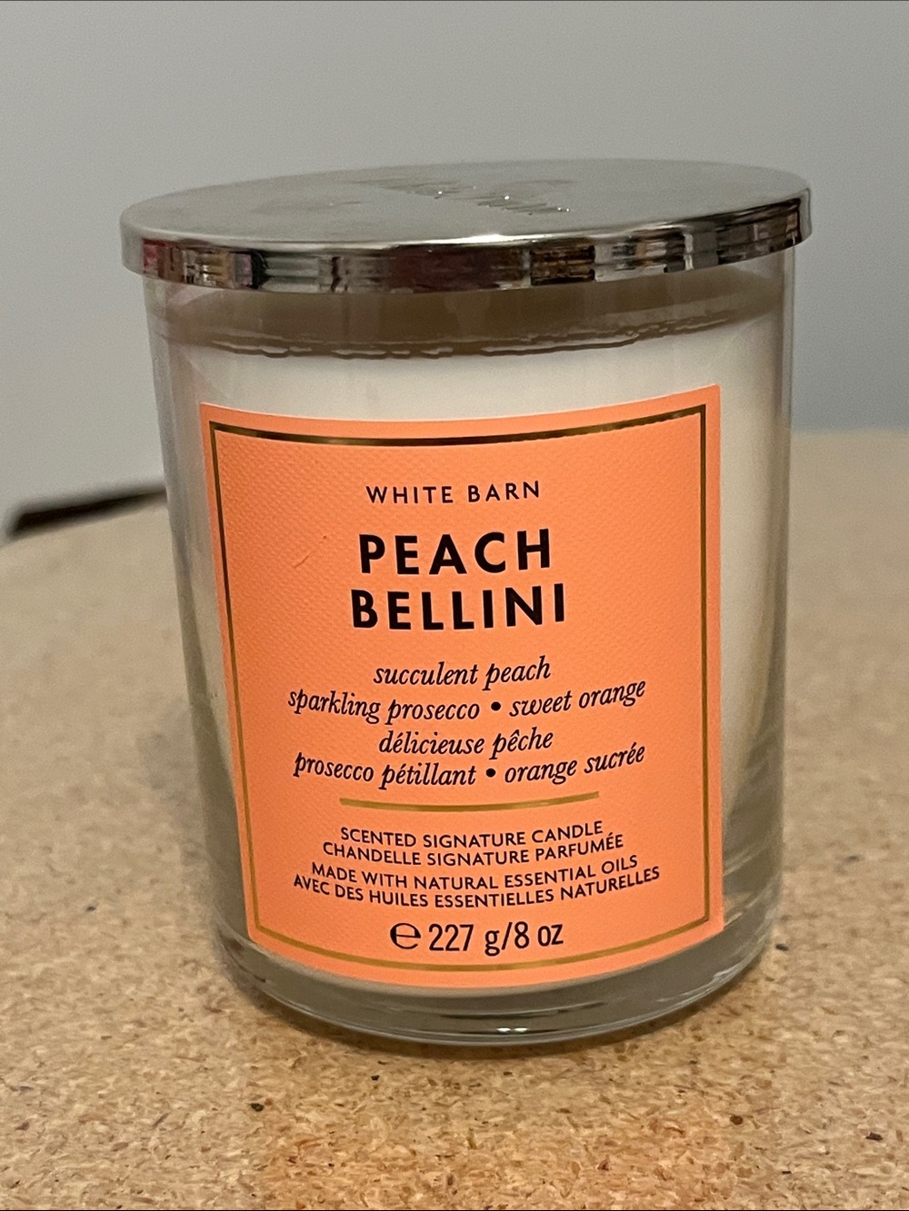 White Barn Peach Bellini Signature Candle - Coral Label